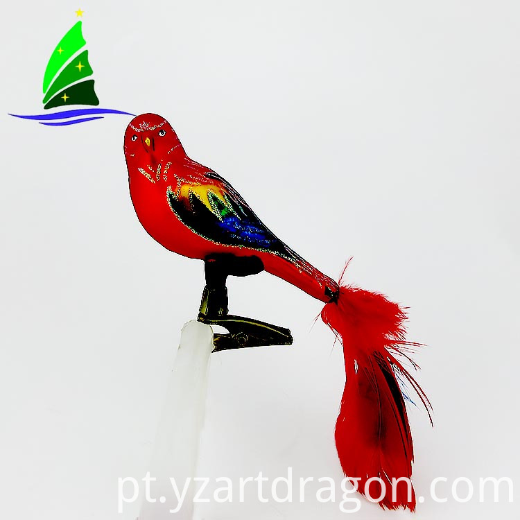 Ornamento de vidro do pássaro do Natal Glass Christmas Bird Ornament